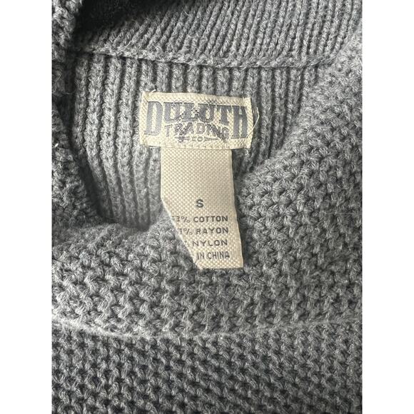 Duluth Trading Co Mock Neck Textured Knit Tunic Sweater Small Gray Long Sleeve - Picture 5 of 5